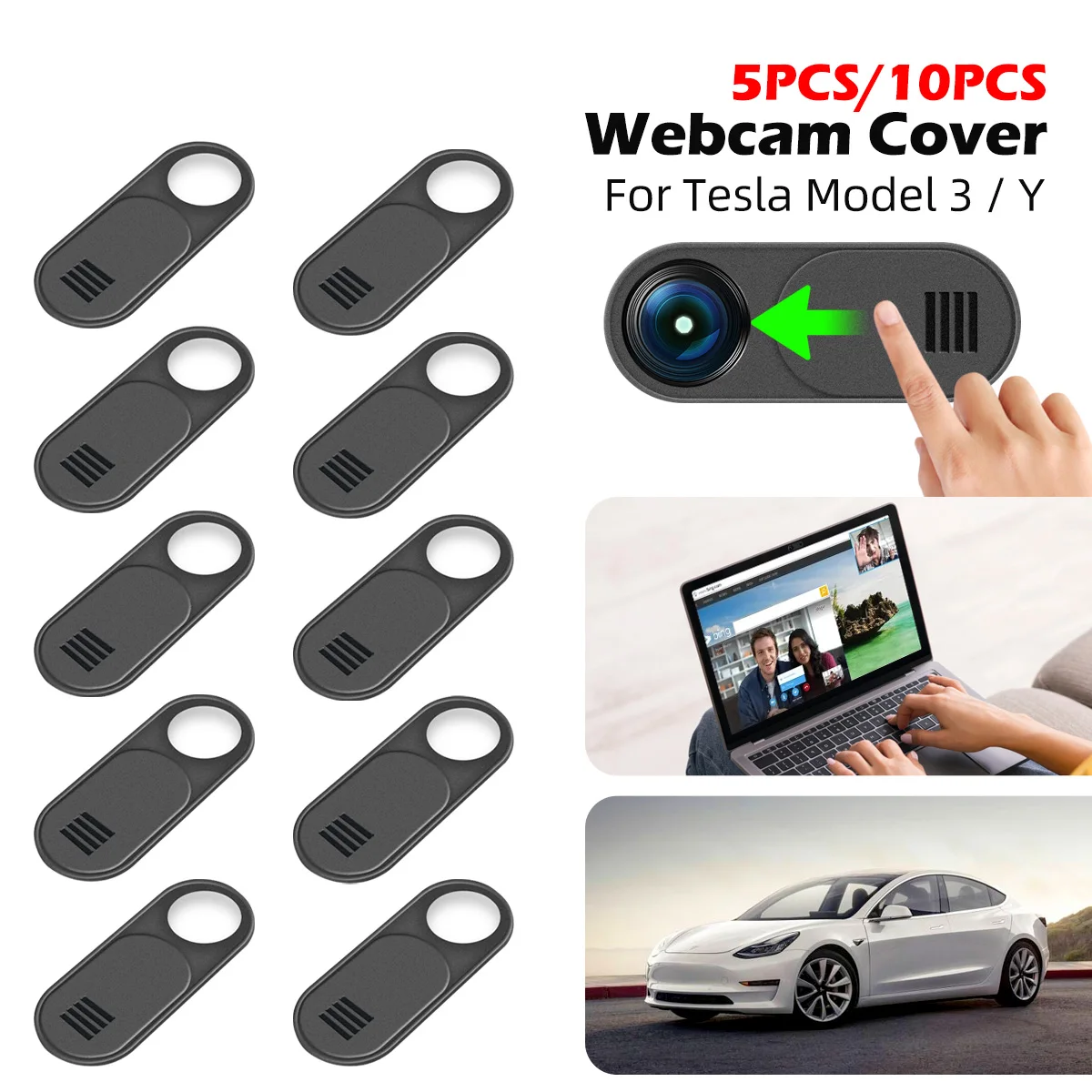 Webcam Laptop Cover Phone Antispy Camera Cover for Tesla Model 3 Y Camera Lenses Privacy Sticker for iPad Pc Laptop Tablet