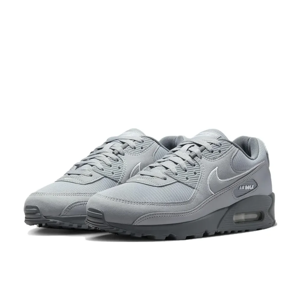 Nike black and gray color scheme AIR MAX 90 men\'s low-top sneakers non-slip wear casual running shoes