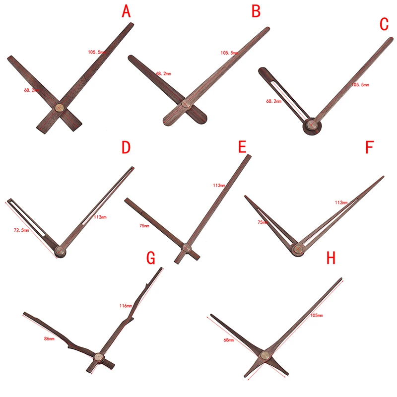 Puntero de madera japonés, reloj de pared creativo DIY, manecillas de reloj de 12 pulgadas, aguja de madera de nogal, reloj de cuarzo, accesorios de repuesto