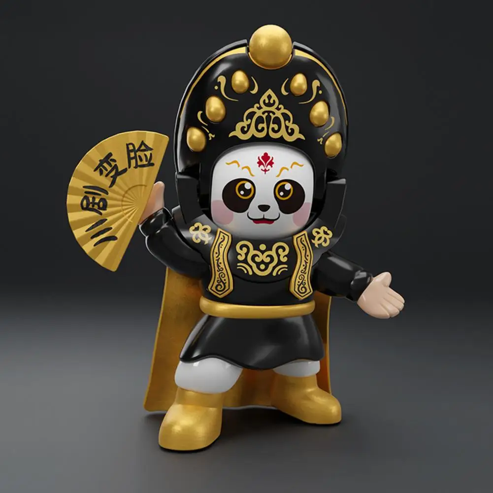 Sichuan Opera Face Changing Doll with Movable Hat 5 Facial Makeups Chinese Figure Decoration Interactive Toy Toddlers Kids