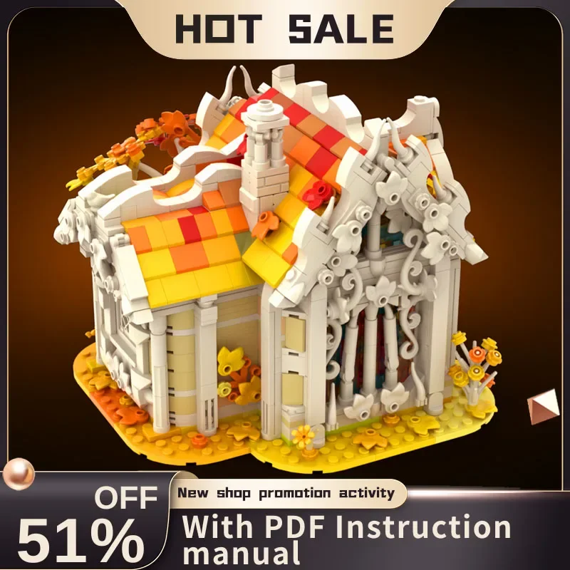 

New 1559Pcs Moc European Medieval Castle View Autumn Birch House Model Building Blocks Diy Creative Ideas Kid Toys Birthday Gift