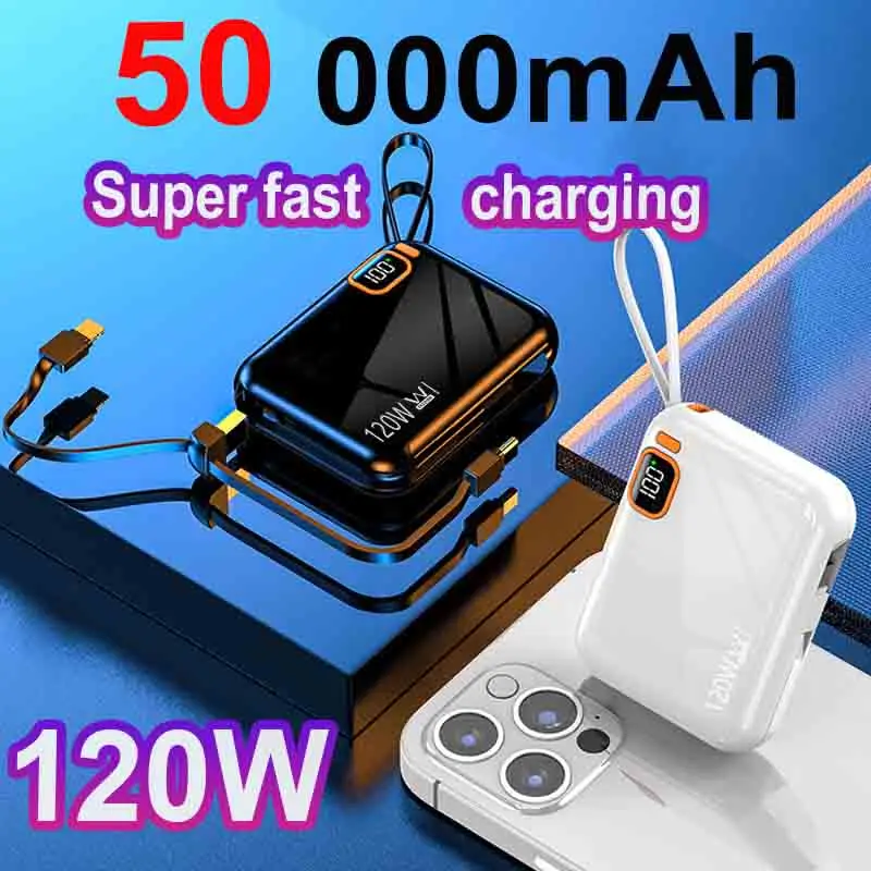 

2024 NEW Power Bank 50000 mAh Power Bank 120W Super Fast Charging SufficientCapacity Portable Battery Charger for iPhone Xiaomi