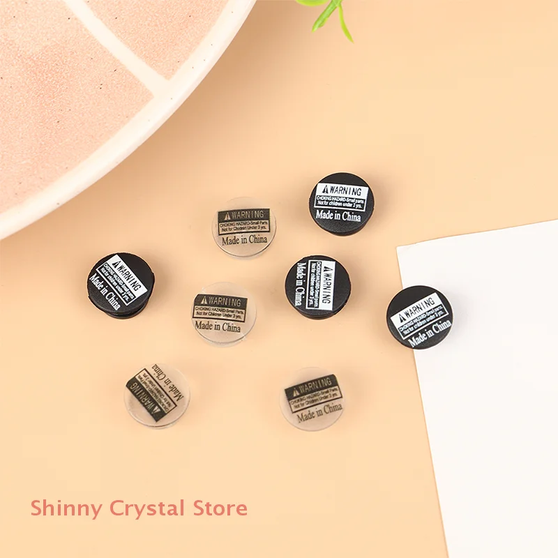 

100Pcs Plastic Buttons Black Transparent Ornaments For DIY Shoes Charms Kids Accessories Lightweight Buckles