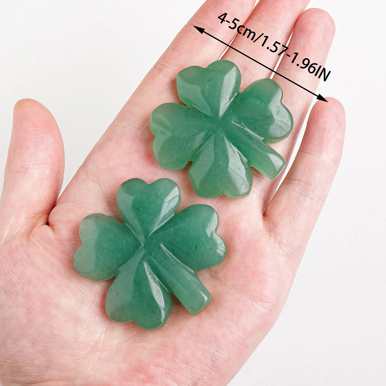 1PC New Arrival Natural Green Aventurine Lucky Four Leaf Clover Shape Crystal Carving Healing Gemstone Crystal Craft Home Decor