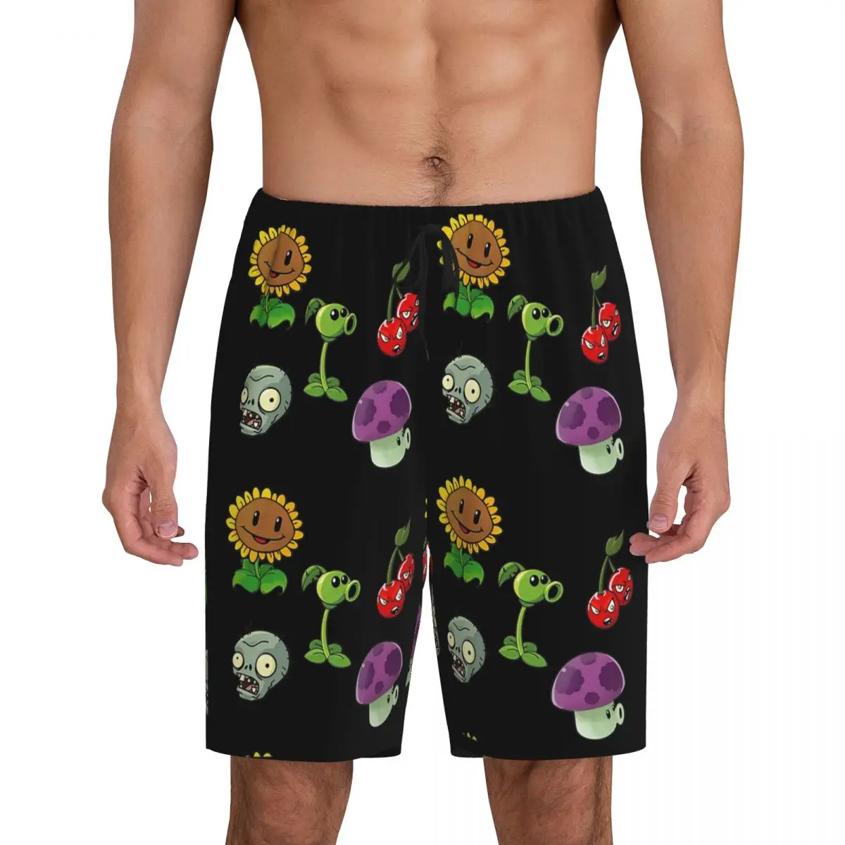 

Custom Plants Vs. Zombies Combo Short Pajama Pants Men Sleepwear Sleep Lounge Bottom Shorts Sleeping Pants