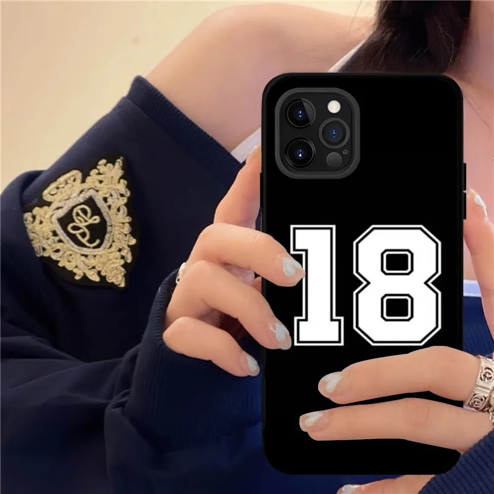 Number Football Phone Case Silicone Soft for iphone 15 14 13 12 11 Pro Mini XS MAX 8 7 6 Plus X XS XR Cover