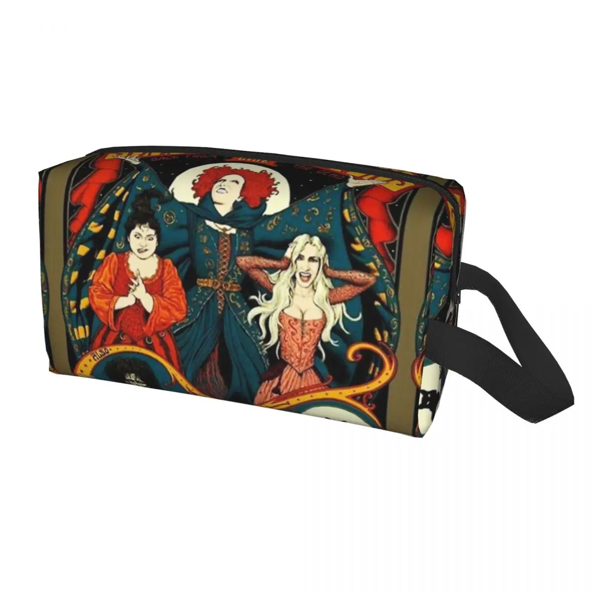 Custom Sanderson Sisters Hocus Pocus Toiletry Bag Halloween Witch Movie Cosmetic Makeup Organizer Beauty Storage Dopp Kit Box