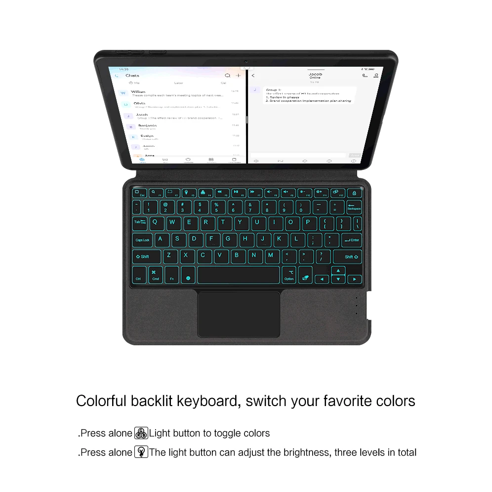 Detachable Keyboard Case For Samsung Tab,Backlit Keyboard Cover For Galaxy Tab S9 FE/S10 FE/S10 Lite 10.9'',A9 Plus/S11 S9 11‘'