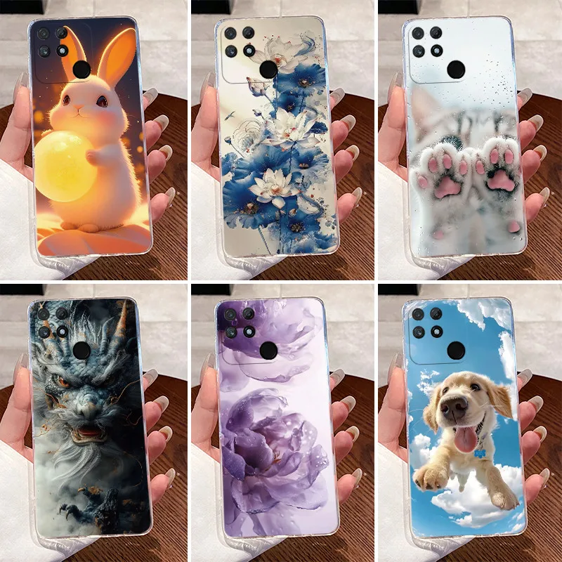 

Для Realme Narzo 50A Чехол RMX3430 Cute Cool Boys Girls Cat Cover Мягкий силиконовый чехол для телефона Realme Narzo 50i Narzo50 A Shell