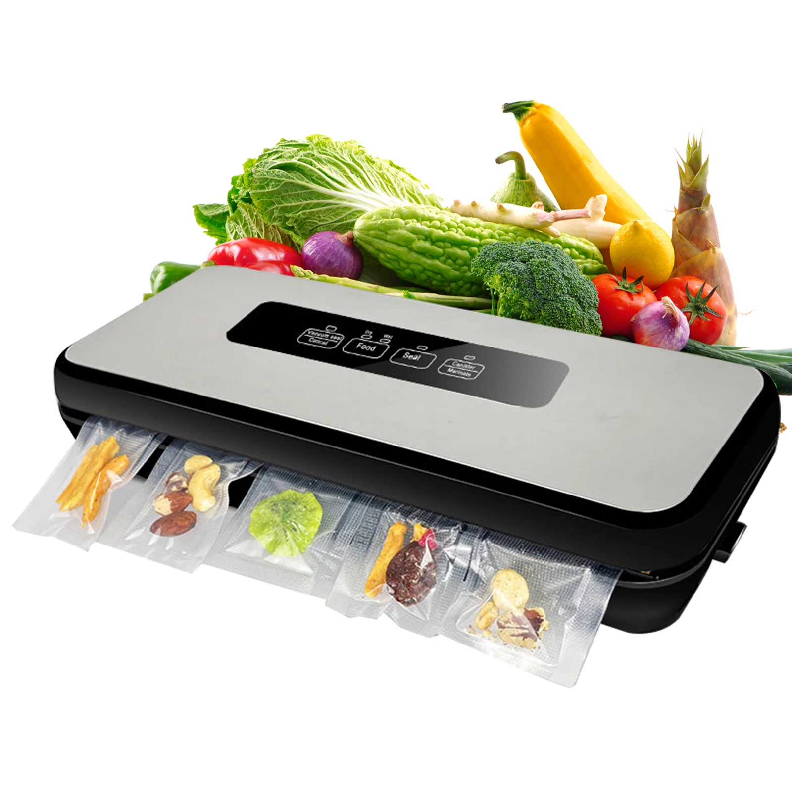 Touch screen automatico di alta qualità Pompa potente Conservatore alimentare elettrico domestico Sigillatore per alimenti sottovuoto