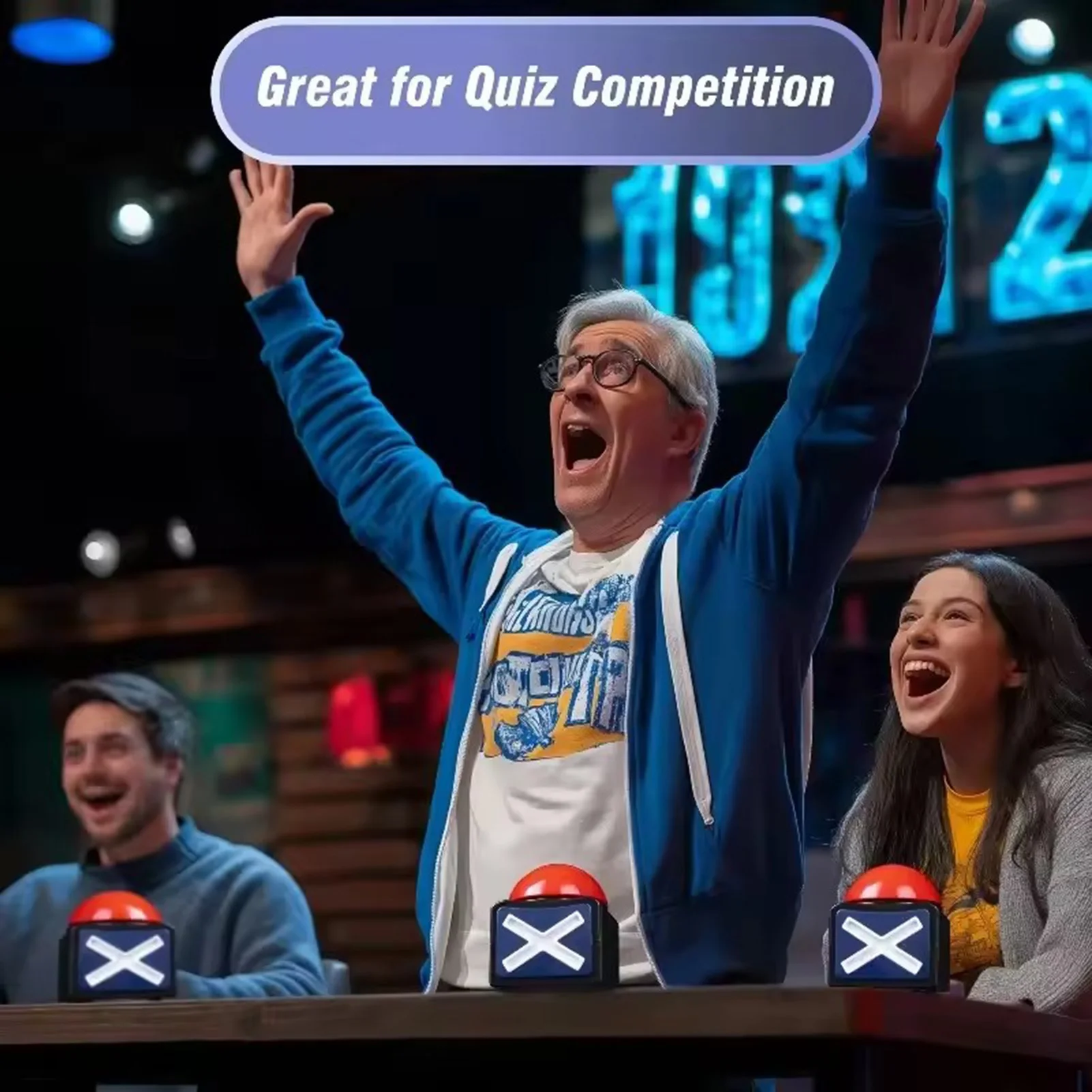 Boutons de spectacle de jeu, conception robuste et facile à presser pour le divertissement de fête