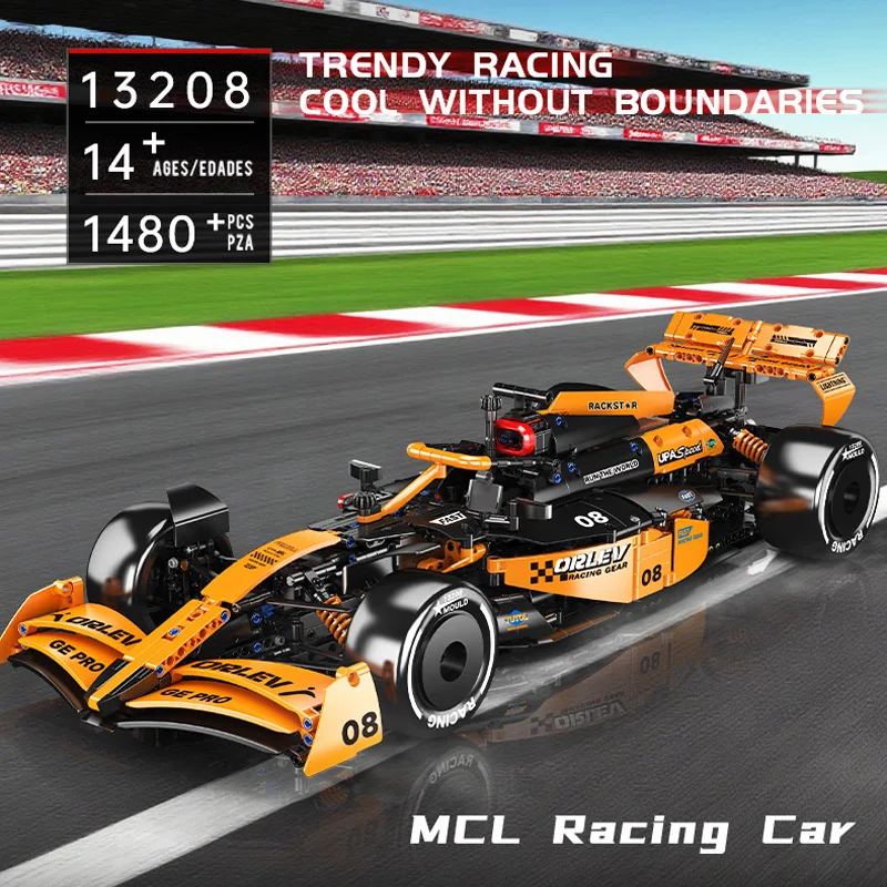 

1480PCS F1 MCL Mould King 13208 MOC Building Blocks Set Racing Car Construction for Adults Toys Kids Christmas Gifts