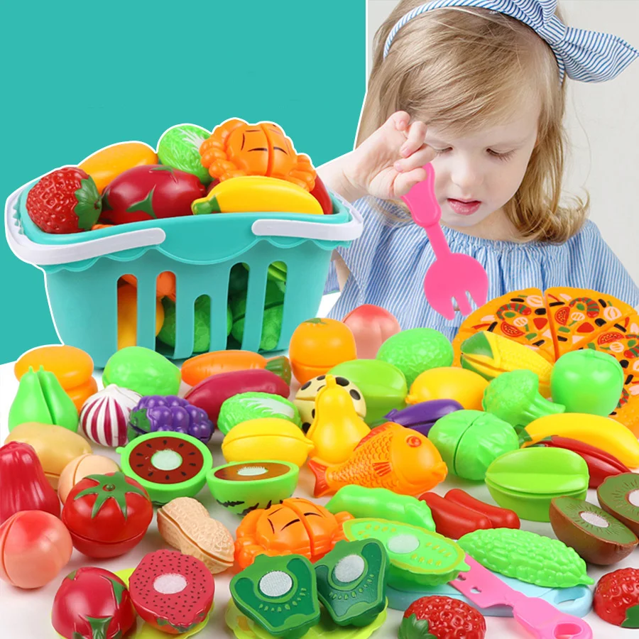 Conjunto de frutas e legumes para crianças, brinquedos de cozinha, jogo de simulação para meninos e meninas, presente de Natal