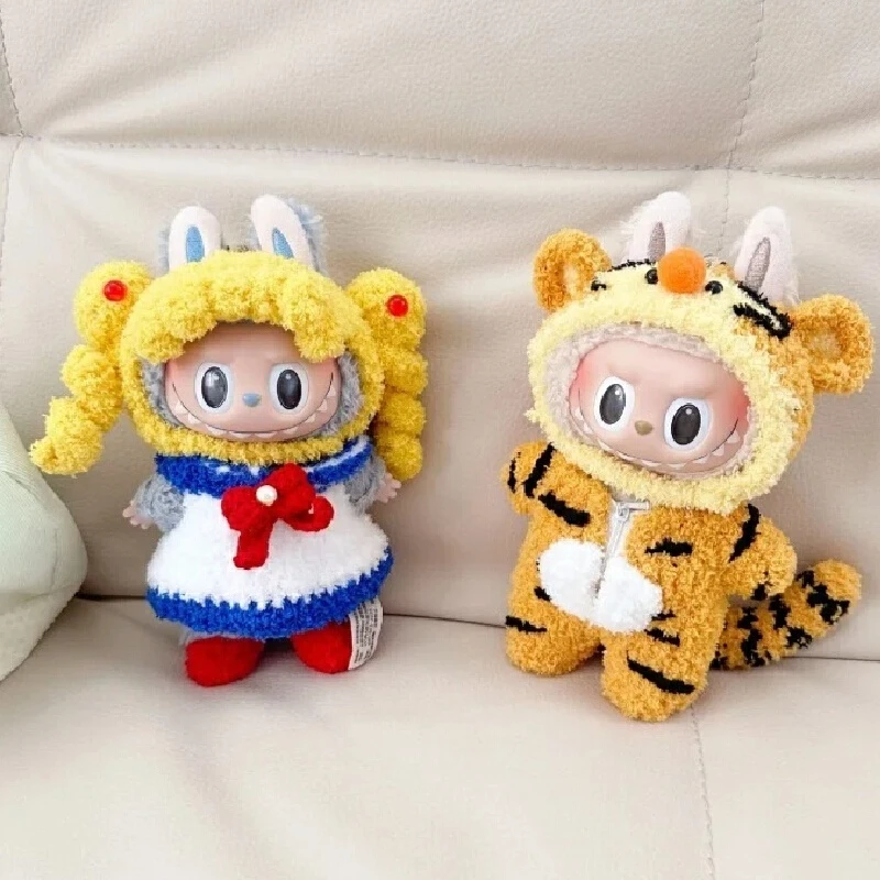 Labubu 17cm Peripherals Sailor Moon Tiger Astronaut Three Eyed Boy Set Clothes Series Replaceable Cloths ﻿Gifts Collections