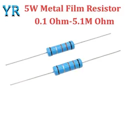 5PCS 5W 1% Metal Film Resistor 0.1 Ohm-5.1M Ohm 148 Value Metal Film Resistor