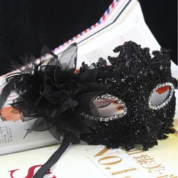 Wedding Masquerade Masks Halloween Makeup Lace Venetian Black Costume Party Vintage Lady Eye Mask Cosplay Fancy Party Dress
