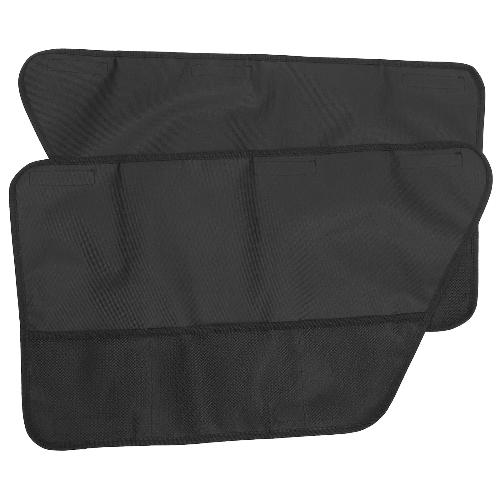 

2pcs Car Door Cover Black Travel Accessories Oxford Cloth Waterproof Scratch Resistant Storage Pockets Snacks