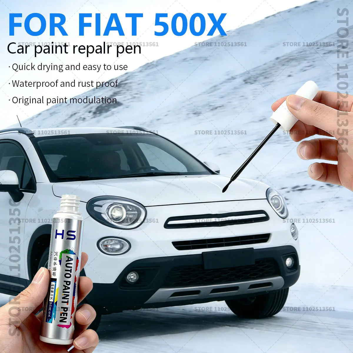 

Ремонтный карандаш для покраски FIAT 500X, средство для удаления царапин, аксессуары для самостоятельного ремонта автомобиля, цвета: белый гелато, черный кинотеатр, синий итальянский, серый графит