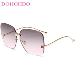 DOHOHDO Luxury Square Women Sunglasses 2024 Oversized Rimless Feminine Glasses Brand Gradient Lens Men Sun Glasses Gafas de sol