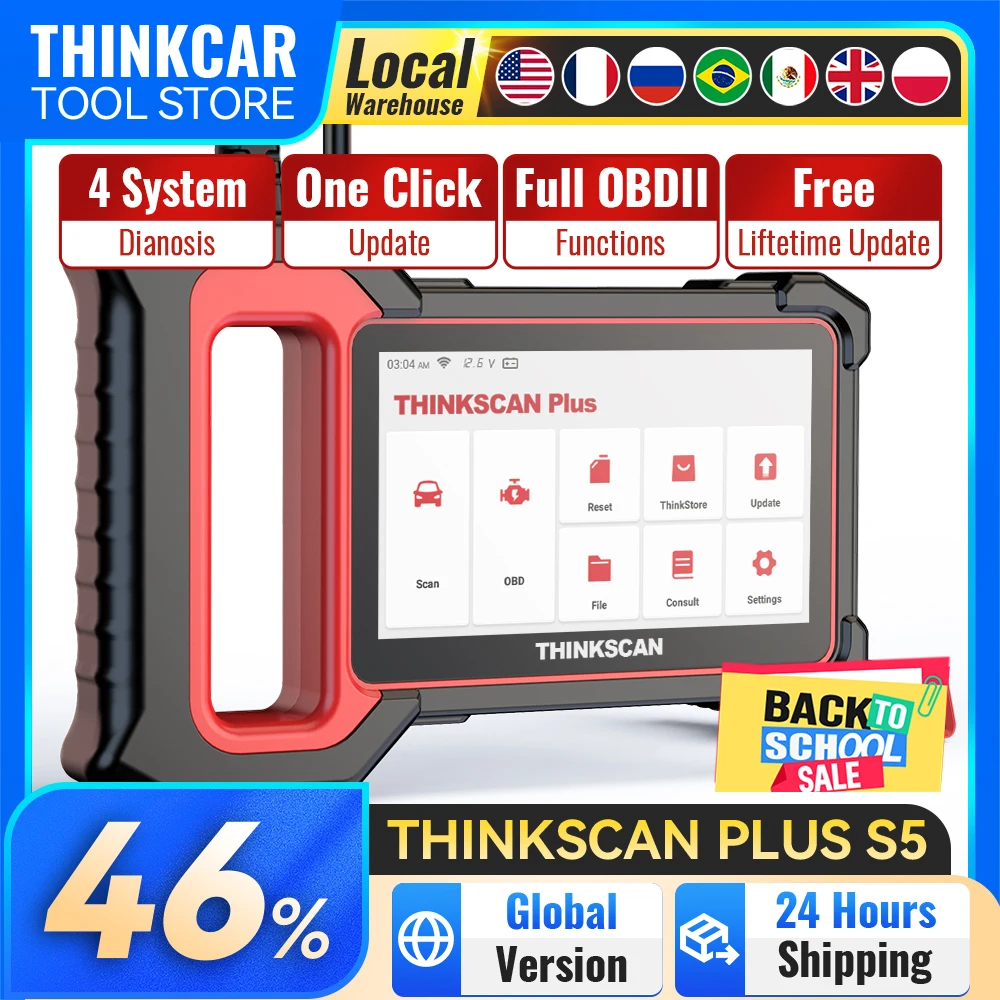 Thinkscan Plus S7/S6/S5/S4 OBD2 Scanner Lifetime Free Update Automotive Thinkcar Diagnostic Tools Cover 10,000+ Cars Code Reader