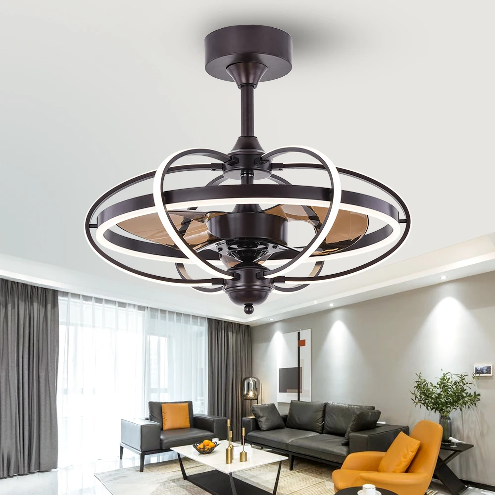 Breeze.Indoor 52 inch home decorative matte black Iron 3 blades modern ceiling fan light