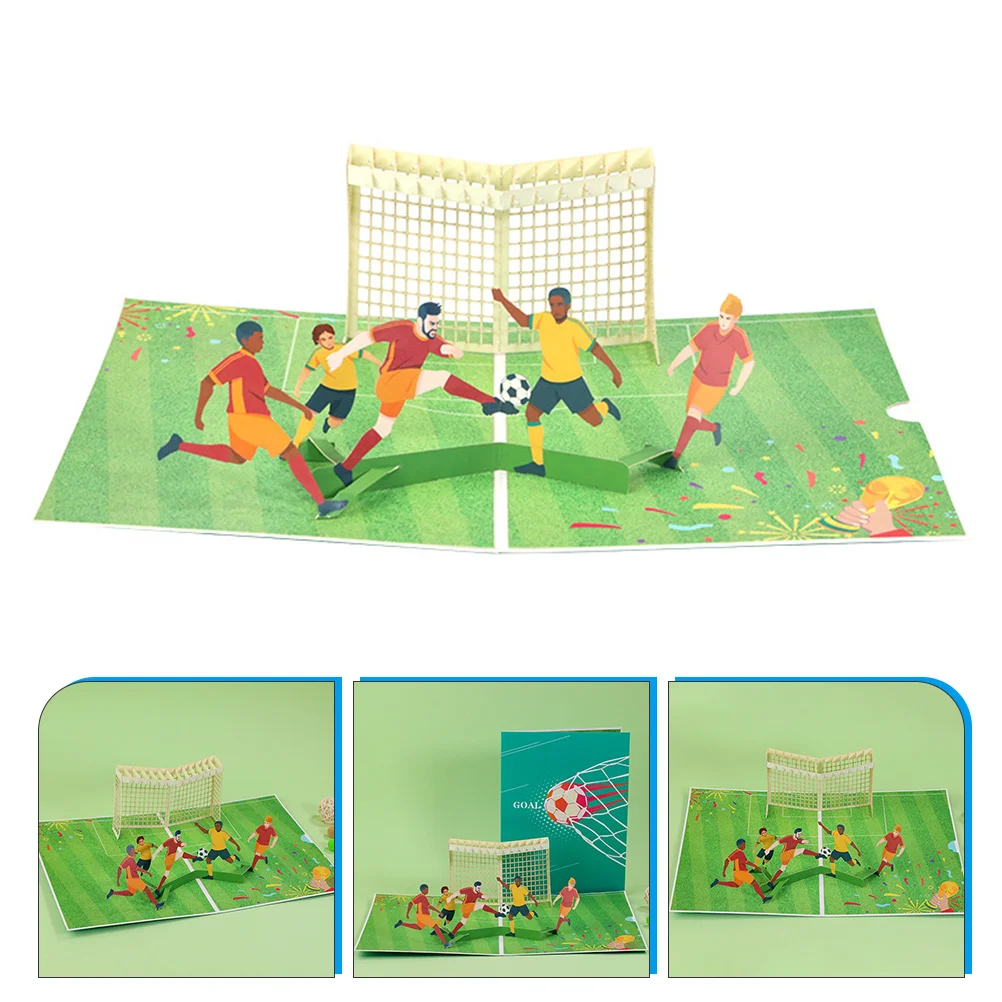 

Unique 3D Design Football Birthday Cards 2022 World Cup Greeting Cards for Children Teenagers and Adults