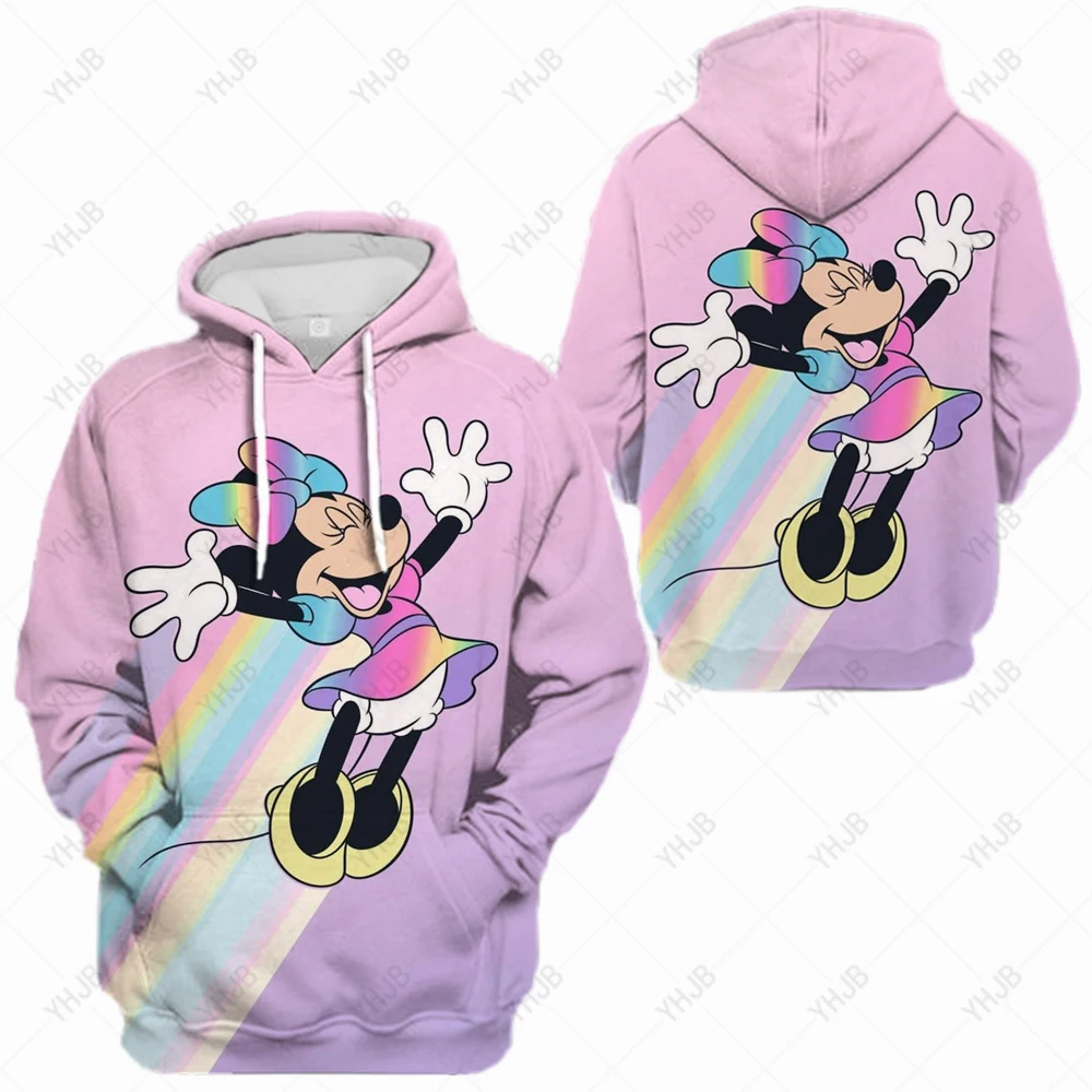 Disney cartoon print hoodie for women's fun Mickey Minnie mouse print autumn fashion Harajuku top for children's hoodie