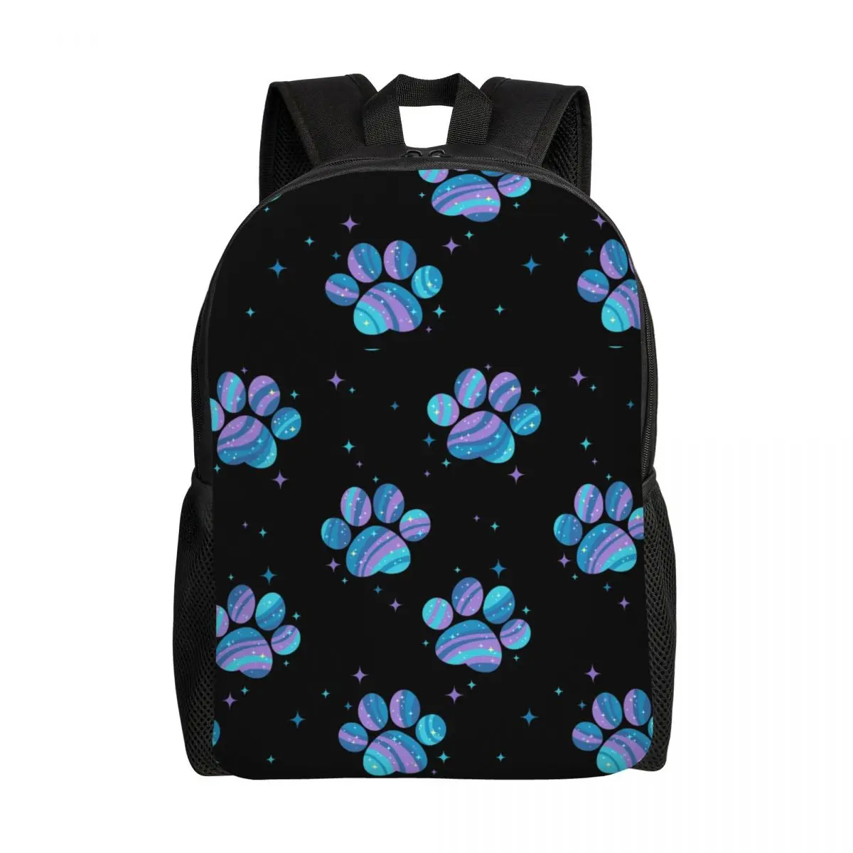 Customized Starry Paws Backpacks Men Women Fashion Bookbag for College School Floral Dogs Animal Bags