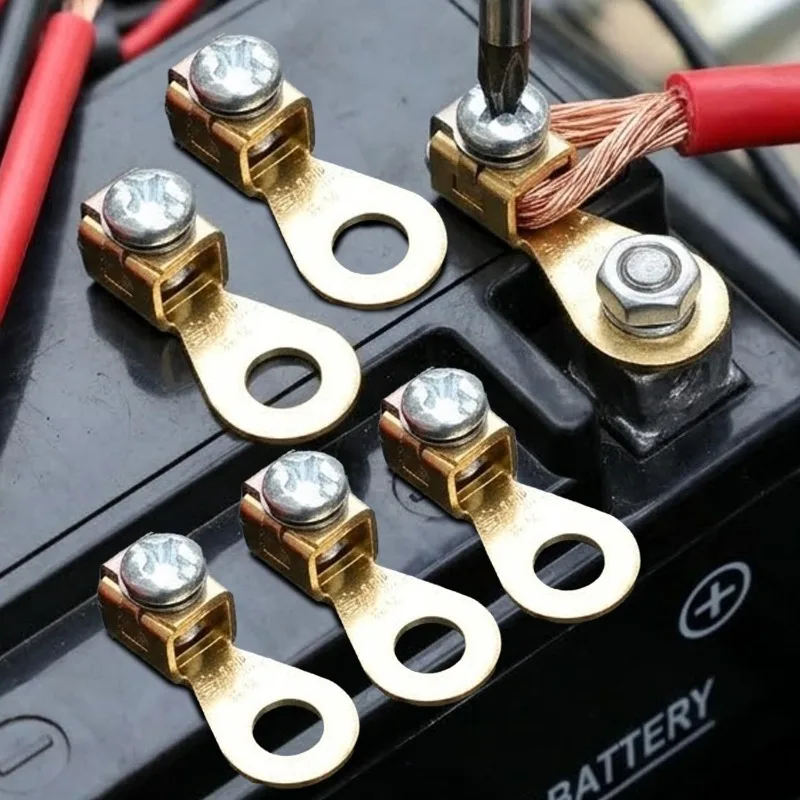 Car Battery Terminal Blocks, Solid Copper Wire Crimping Pliers Connectors Car Battery Terminal Collet Replacement Parts