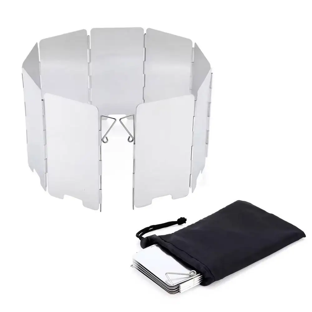 Tragbarer Klappbarer Windschutz aus Aluminiumlegierung für Campingkocher, Outdoor-Kochen, Wandern, Picknick, Effizienter Windschutz, Kompakt – Detail 2
