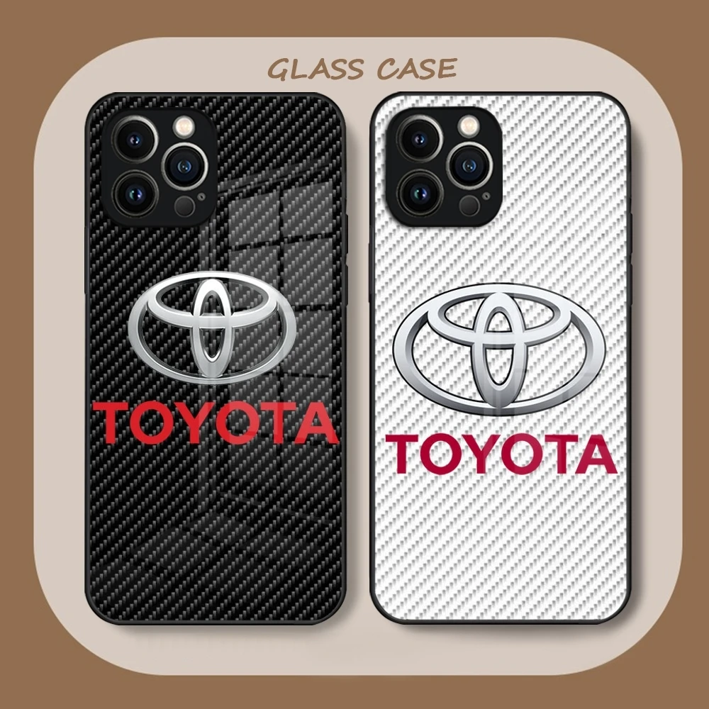 T-ToyotaEs Cool Cars Phone Case Tempered Glass For iPhone 15 12 14 13 11 Pro XS Max Plus Mini X XR 8 7 6s SE2020 Coque