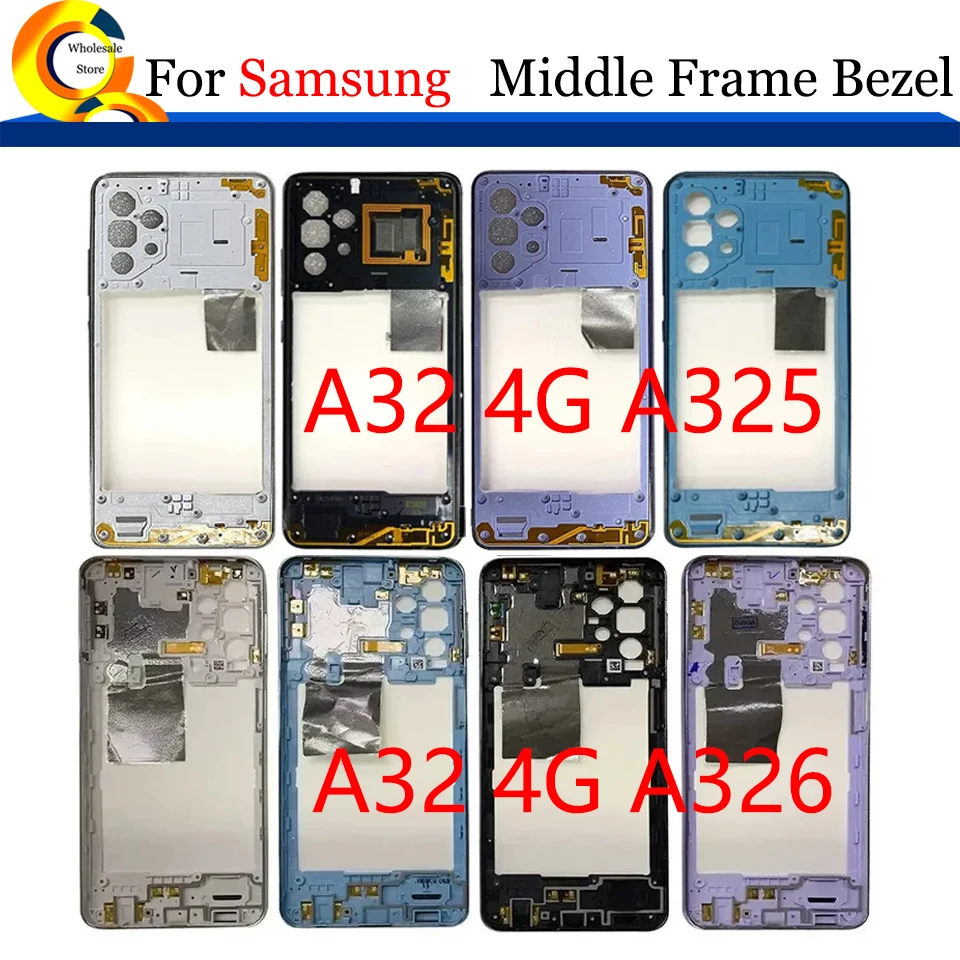 

10Pcs/Lot For Samsung A32 5G A326 Middle Frame Bezel Plate For A32 4G A325 Housing Frame Replacement parts