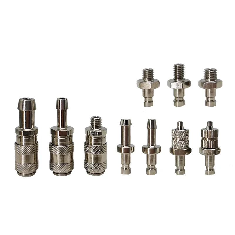 M5 M6 Metric Thread Self-locking Brass Pneumatic Fitting Mini Quick Connector Coupling Adapter For Air Compressor
