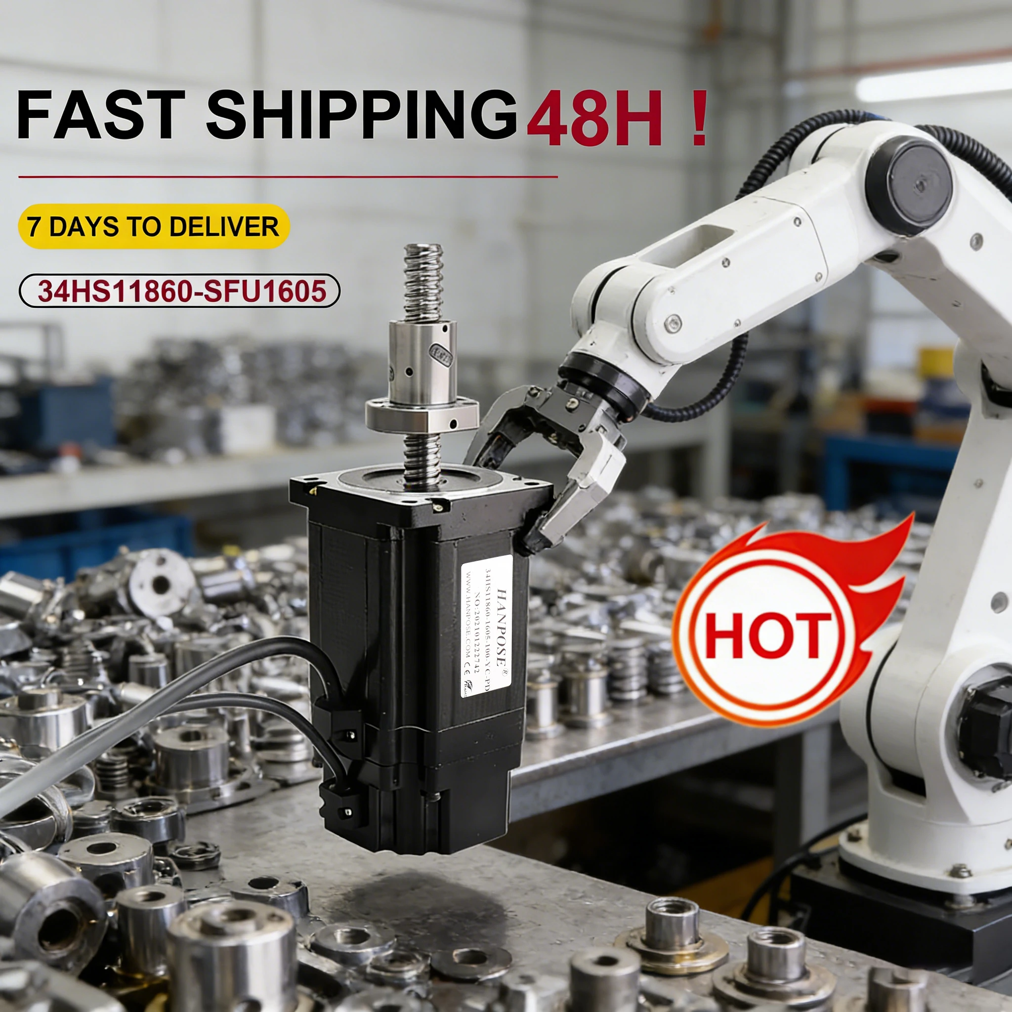 1PCS nema34 motor 34HS11860-SFU1605 Permanent magnet brake ball screw motor 8N.M 6A 100-300mm 86 stepper motor for CNC milling