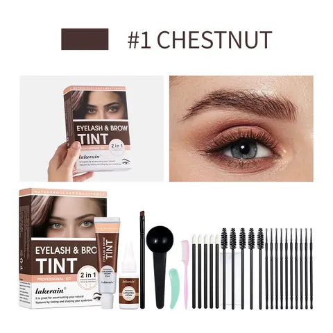 Lakerain Wimpern- und Augenbrauentönung, natürliches, buschiges Augenbrauen-Make-up-Set, wasserdicht und schweißfest, langlebig, natürlich aussehende Wirkung