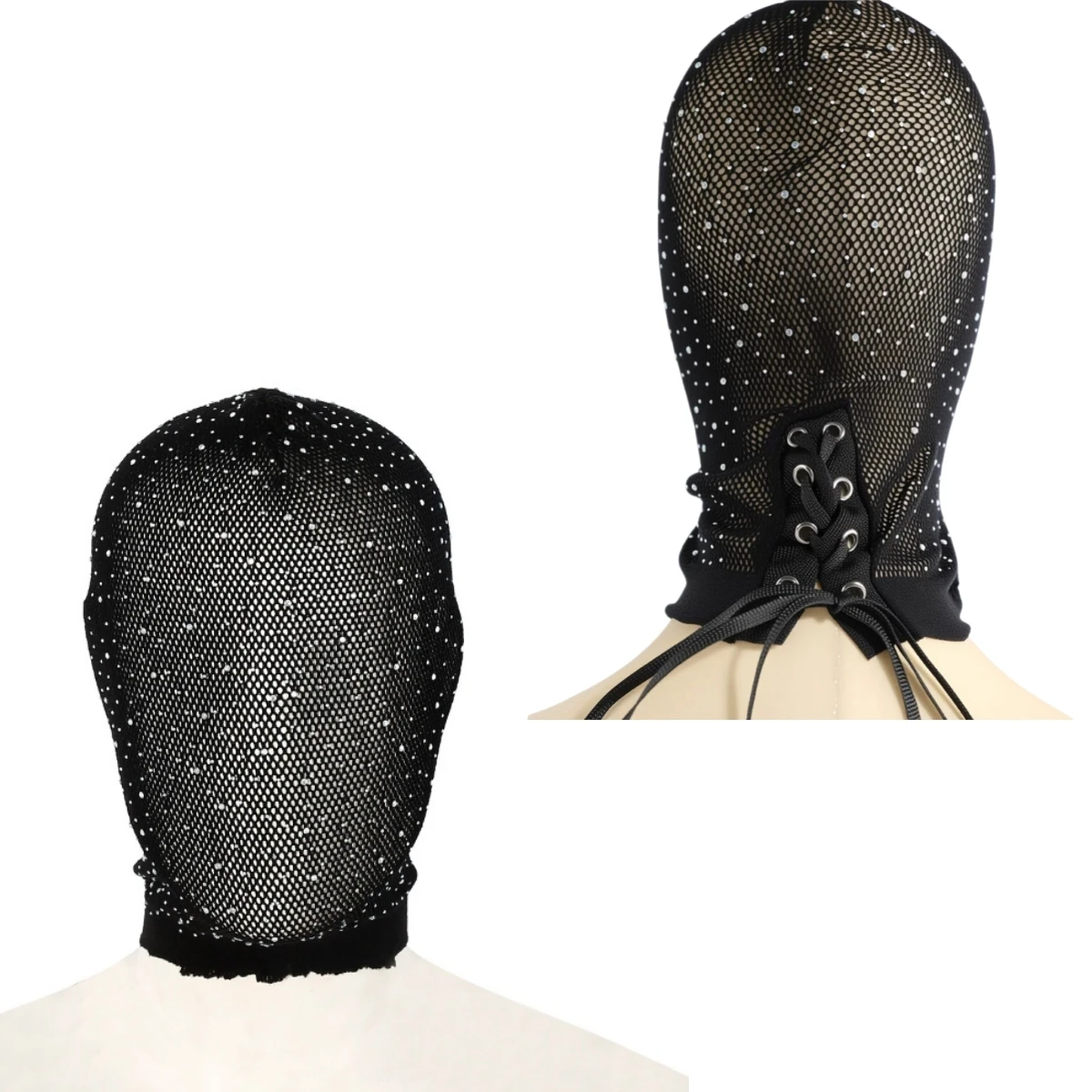 Unisex Breathable Lace Mask with Sexy Diamond Bling Bling for Cosplay Nightclub Masquerade Party Ball Performance