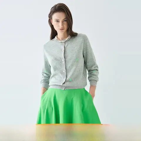 초박형 신축성 니트 탑 반짝이는 자외선 차단 가벼운 가디건 한국 스타일 출퇴근 패션 긴 소매 정규 길이