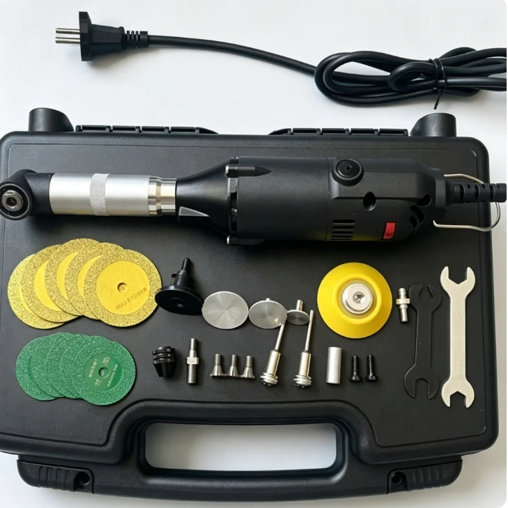 90 Degree Electric Die Grinder Right Angle Polishing Machine Grout Removal Tool Mold Finishing Engraver Corner Detail Sander Kit