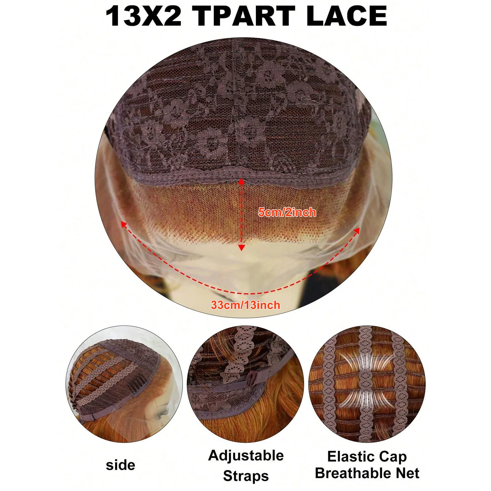 Synthetic 13*2 Shoulder Length Finger Wave Ginger Bob Lace Frontal Wig, 12 inch Short Brown Mixed Deep Wave Lace Front Wig