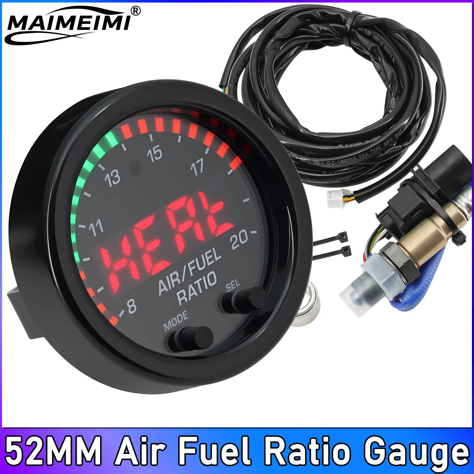 Car O2 Air Fuel Ratio Wide-band Gauge Kit For 30-0300 X-Series AFR Wideband LSU 4.9 Lambda Meter Oxygen Sensor Controller Gauge