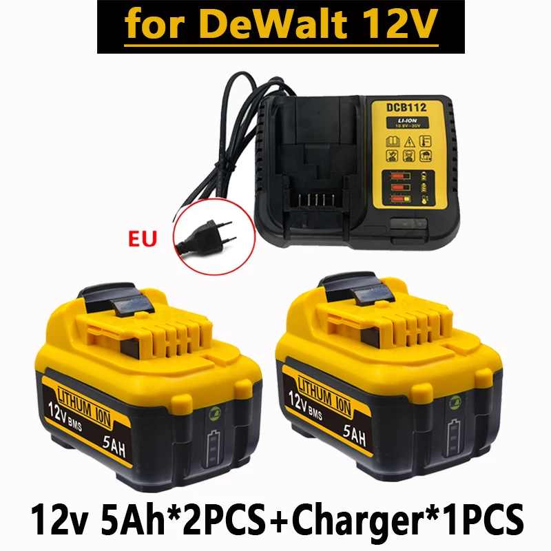 1 Voor DeWalt 12V MAX 2.0Ah 3.0Ah 5.0Ah 6.0Ah Batterij DCB124 DCB125 DCB122 Oplaadbare Gereedschapspakket.