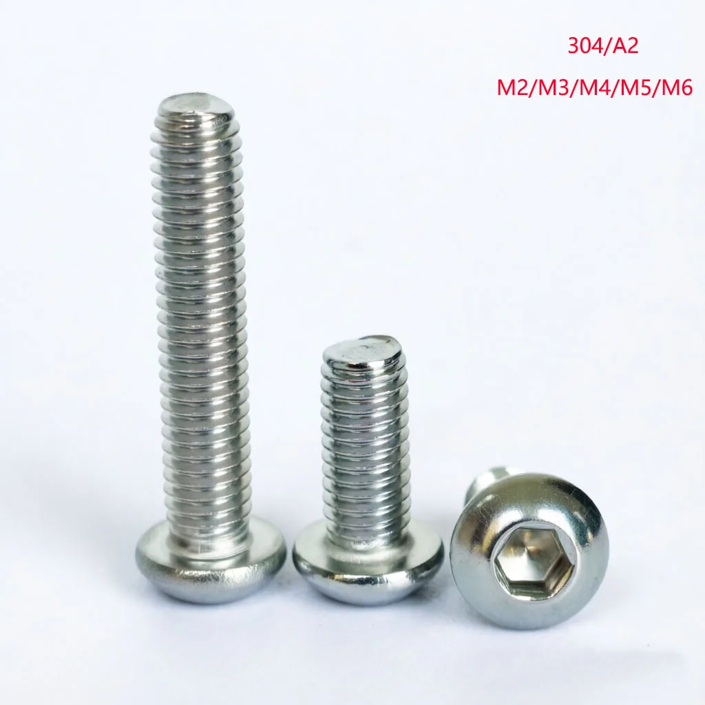 M2 M3 M4 M5 M6 ISO7380 304 Edelstahl Innensechskopf Rundschraube Innensechskantschraube Maschinenschrauben Metallschrauben