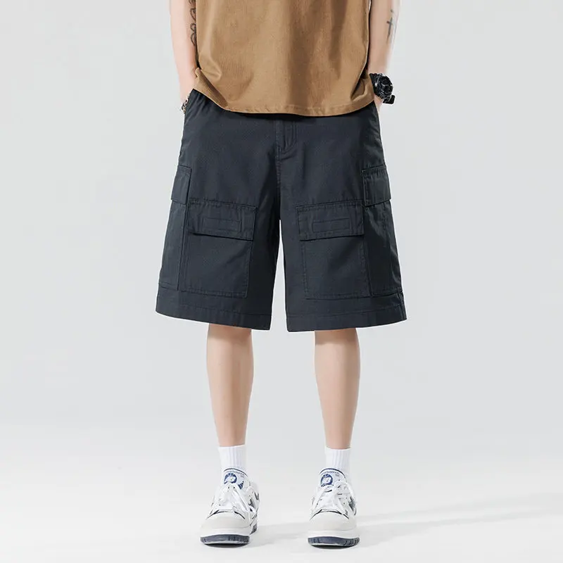 Summer Casual Cotton Short Pants Sportwear Cargo Knee Pants Jogging Gym Man Multi-Pocket Short Work Pants Tactical Shorts Men