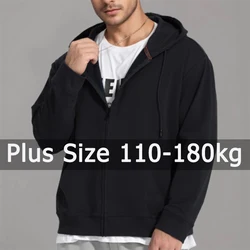 Men's Hoodie Cardigan Sweatshirt Big Size 5XL 6XL 7XL Sudaderas Hombre Plus Size Long Sleeve Sport Coat Men Large Size Clothing