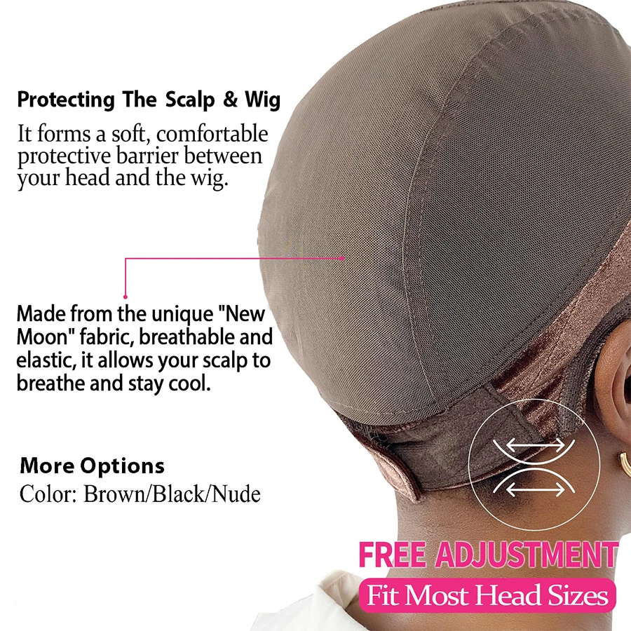 2025 novo boné de peruca de renda com faixa de aperto para manter perucas no lugar, renda transparente mais ampla 4x5 para peruca frontal de renda