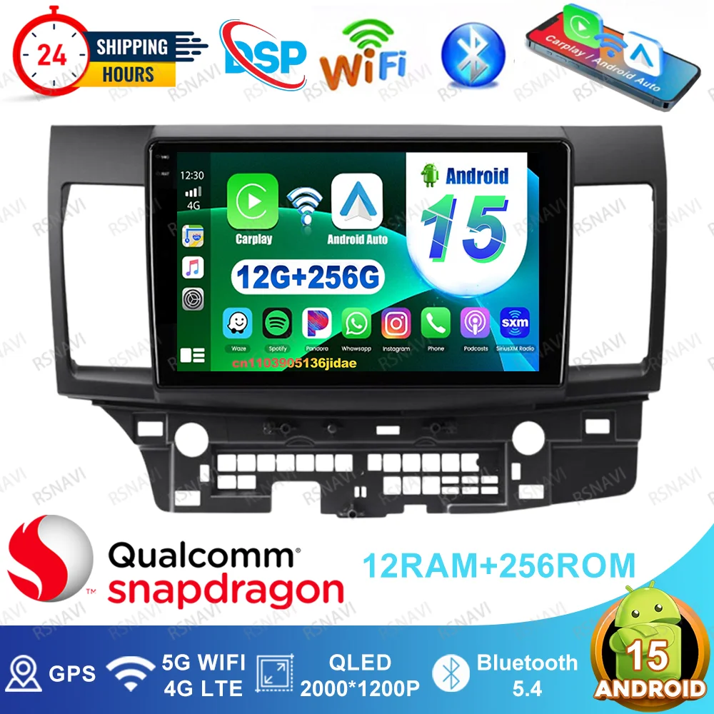 Android 15 Car Radio For Mitsubishi Lancer 10 CY 2007 2008 2009 - 2017 Tesla Model 3 Highland W213 Motorcycle Accessories E90