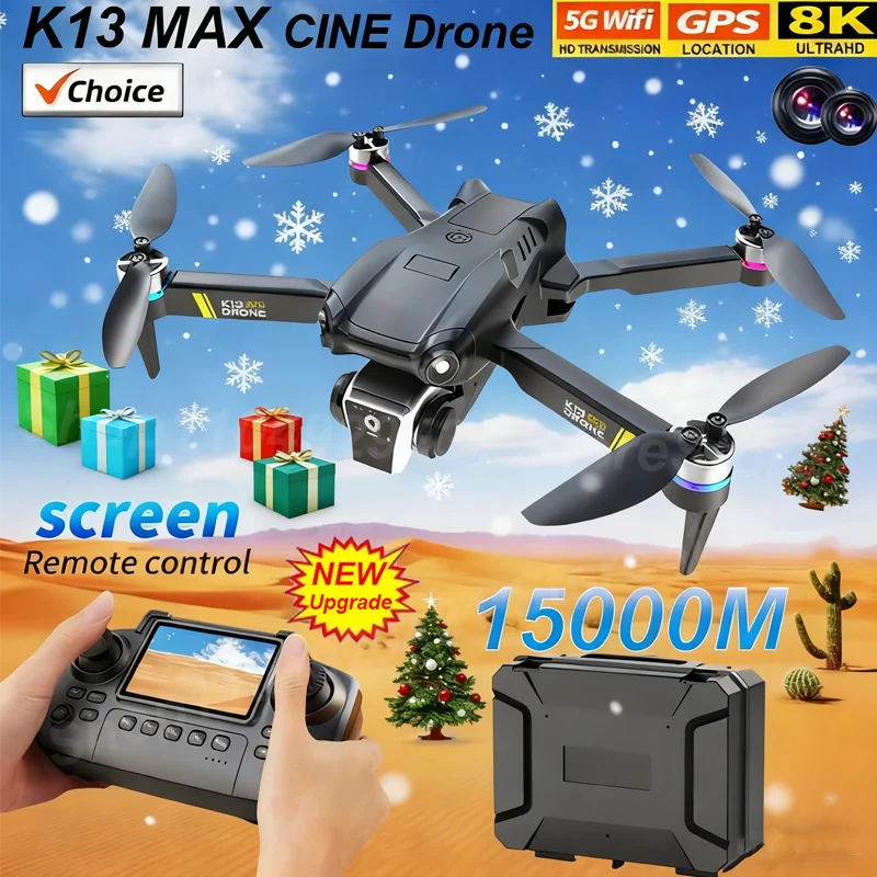 K13 MAX Drone 8K With HD Dual Camera 5G Profesional Smart Obstacle Avoidance FPV WIFI Brushless Motor aerial Quadcopter Toy Gift