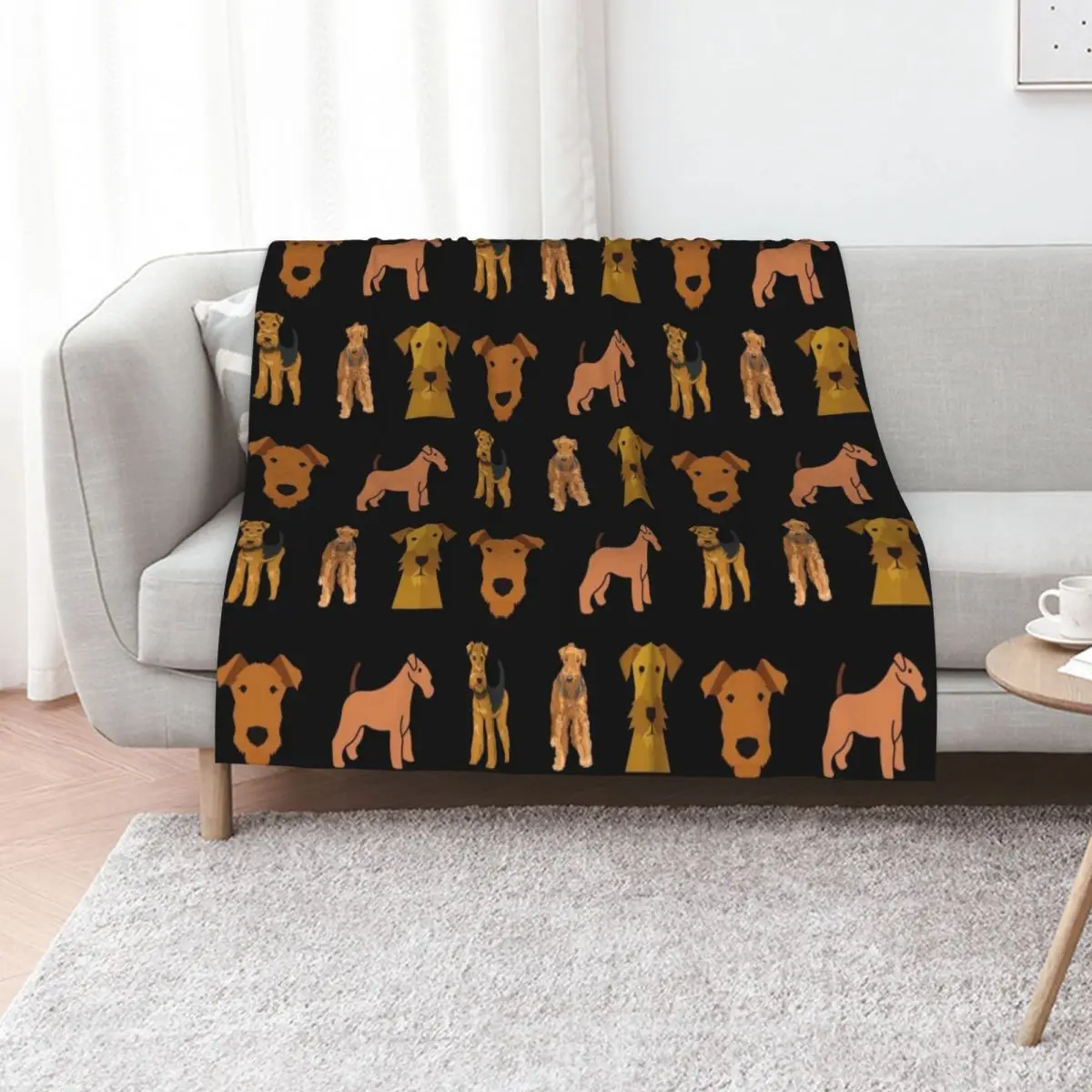 Airedale Terrier Throw Blanket Stuffeds Baby manga Bed covers Flannels Loose Blankets