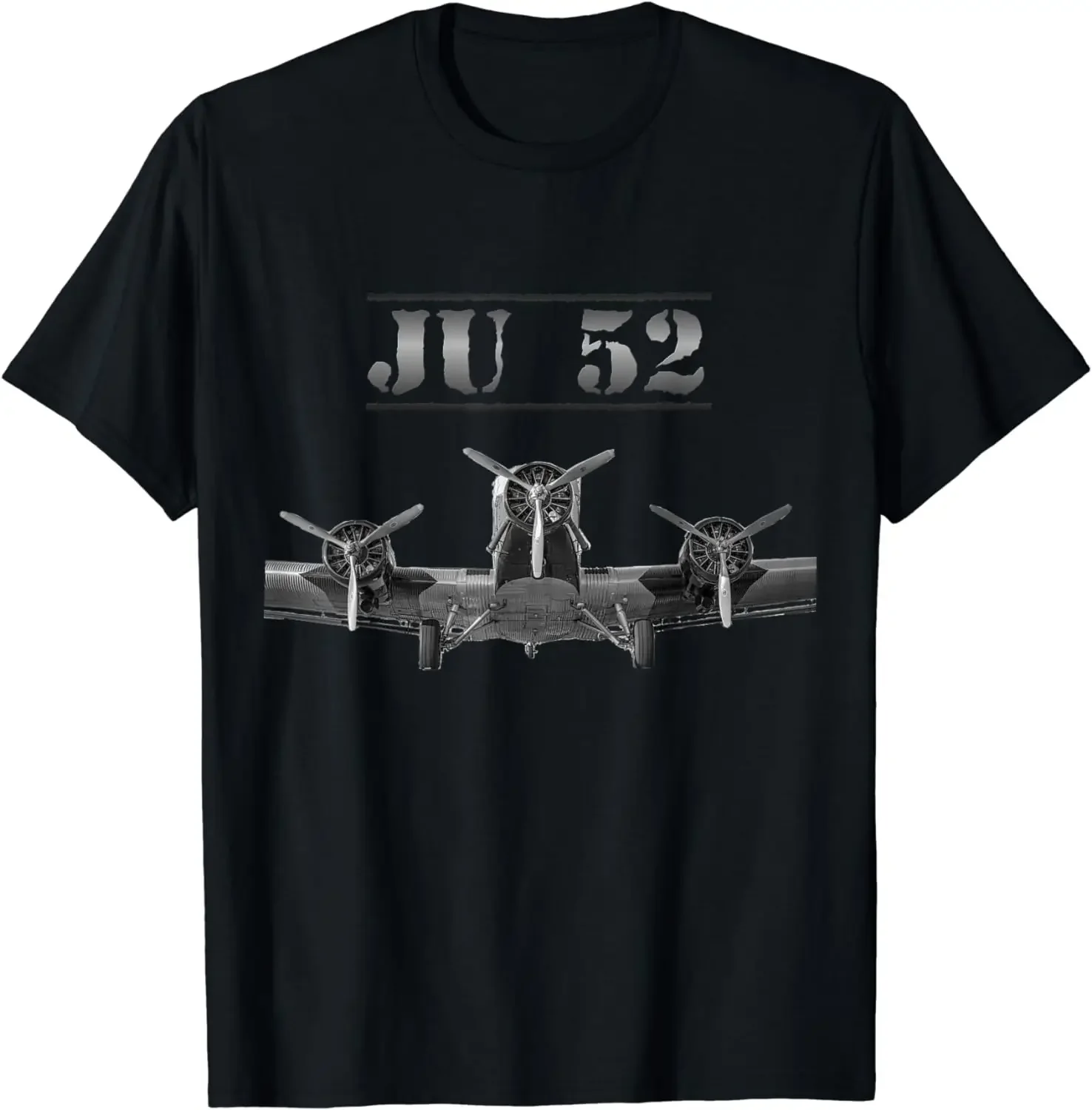 

WWII German Junkers Ju 52 Trimotor Transport Aircraft T-Shirt 100% Cotton O-Neck Short Sleeve Casual Mens T-shirt Size S-3XL