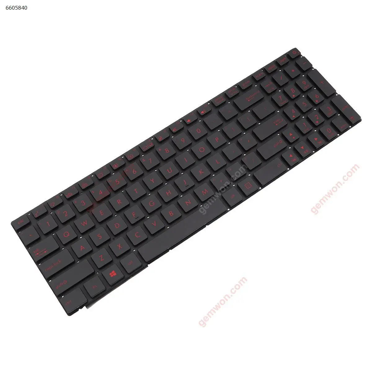 US Laptop Keyboard for ASUS G551 G551J G551JK G551JM G551JW Black with Backlit & Red Printing